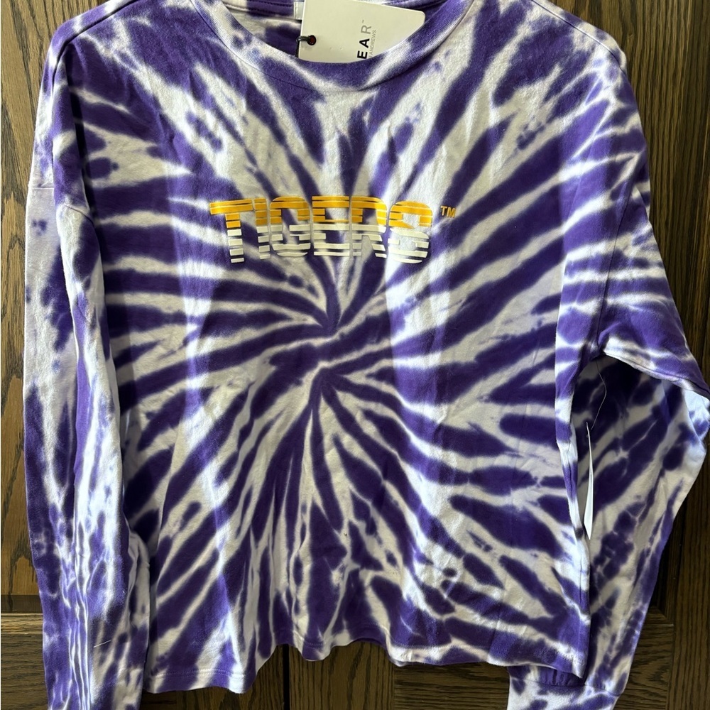 LSU Tigers Purple Tie-Dye Long Sleeve Tee